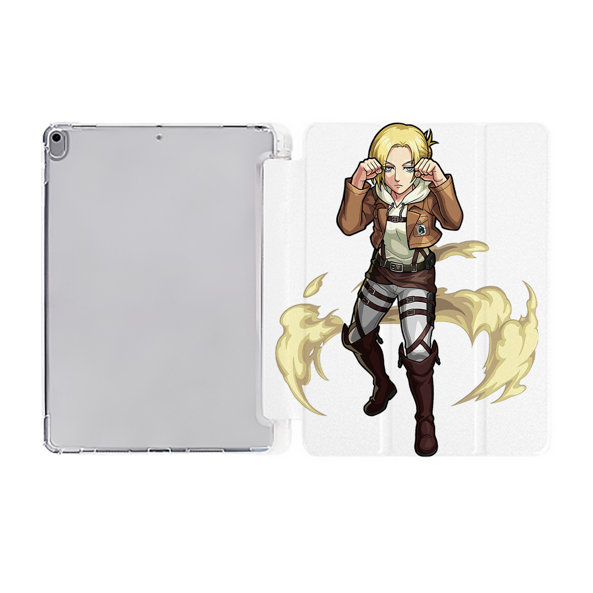 （画像用） 進撃の巨人 アニ・レオンハート Attack on Titan Annie Leonhart IPad ケース ペン収納付き 三つ折りスタンド PUレザー×シリコン 対応機種9.5/10.5/10.9インチ